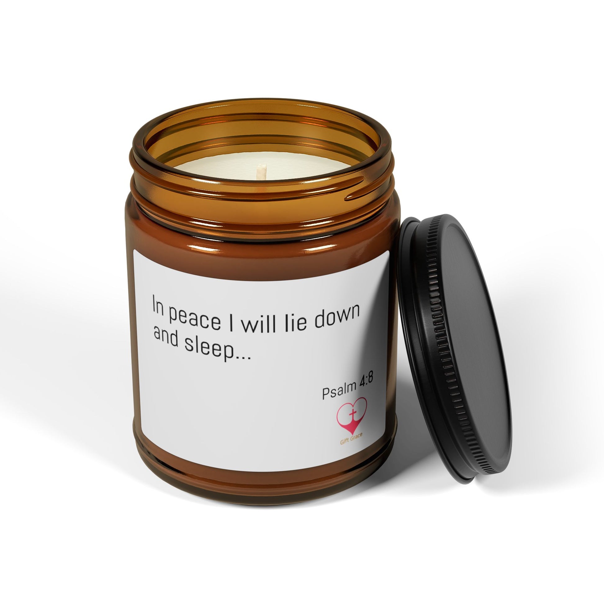 Peaceful Scented Candle - Psalm 4:8 – “In peace I will lie down and sleep..