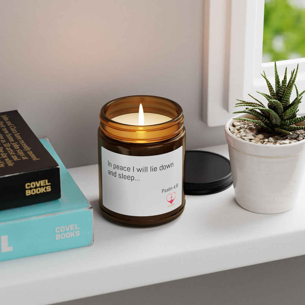Peaceful Scented Candle - Psalm 4:8 – “In peace I will lie down and sleep..