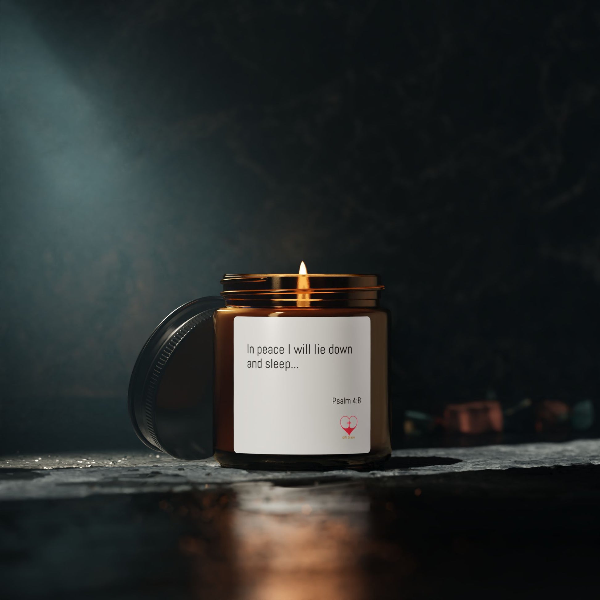 Peaceful Scented Candle - Psalm 4:8 – “In peace I will lie down and sleep..
