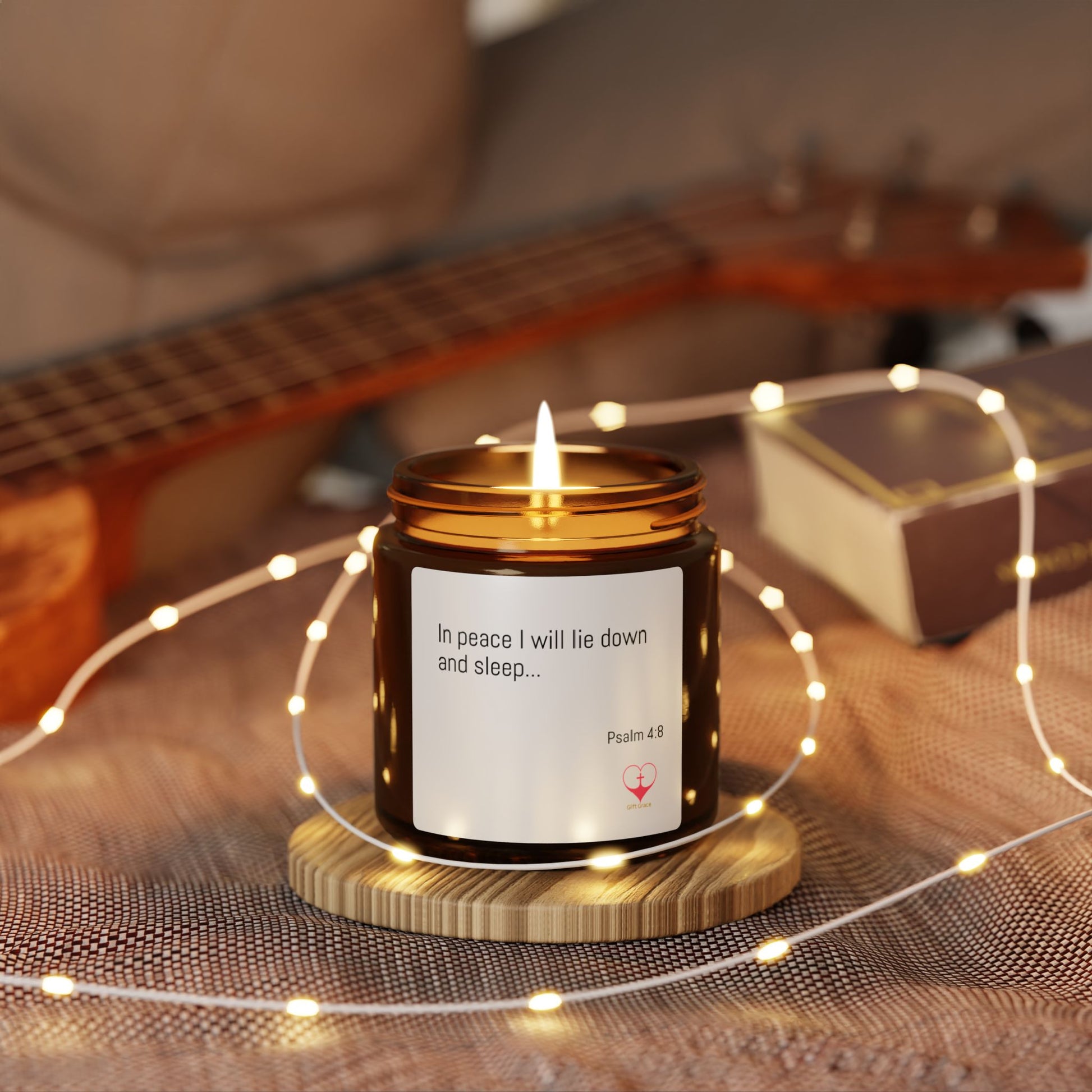 Peaceful Scented Candle - Psalm 4:8 – “In peace I will lie down and sleep..