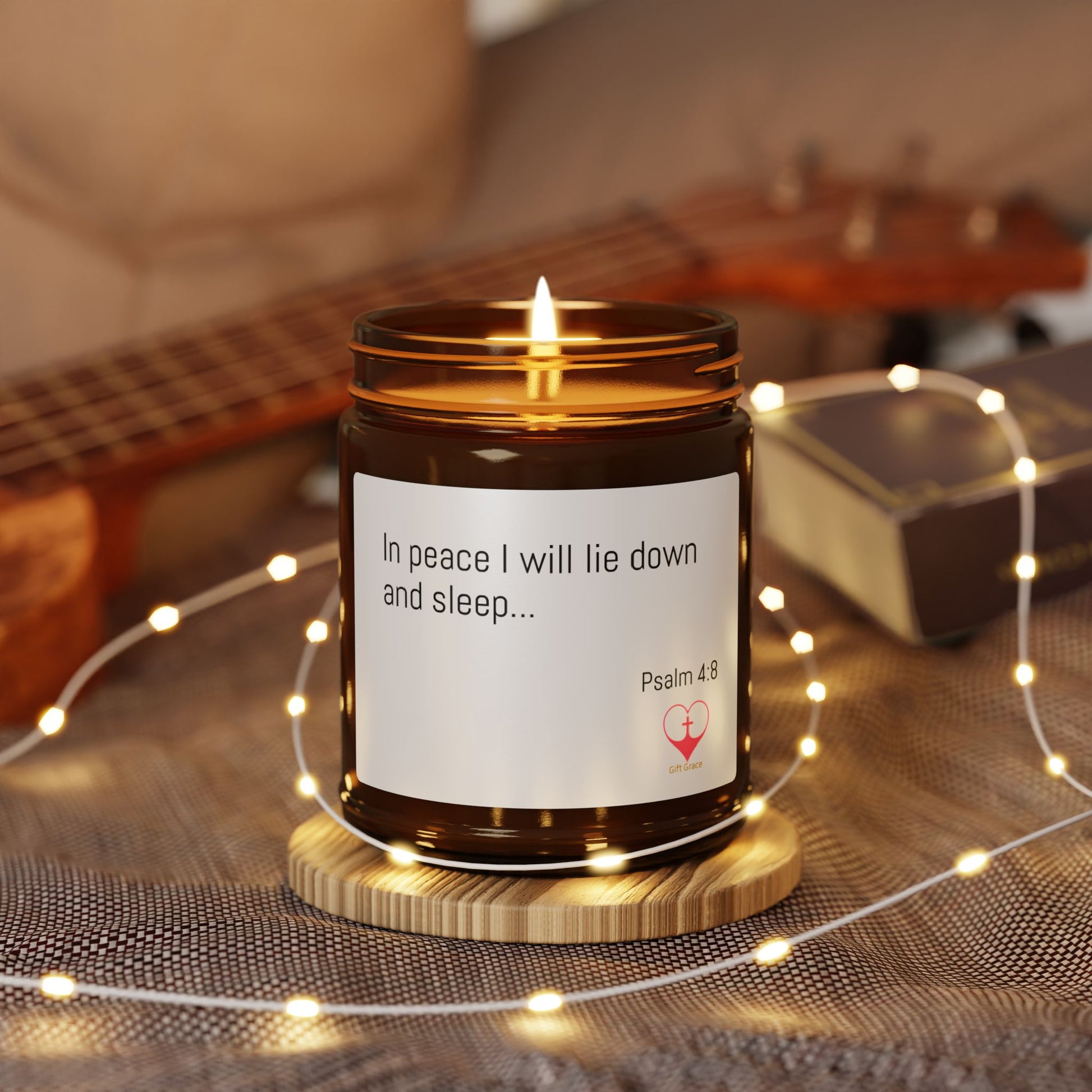 Peaceful Scented Candle - Psalm 4:8 – “In peace I will lie down and sleep..