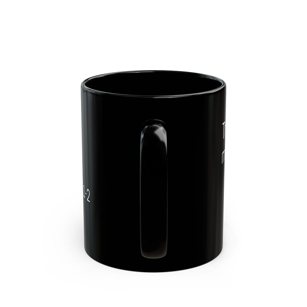 Faith-Inspired Black Mug - Psalm 18:1-2 – The Lord is my rock, my fortress...