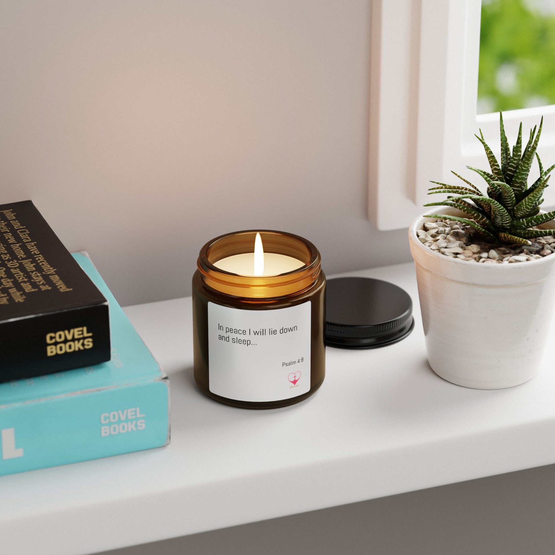 Peaceful Scented Candle - Psalm 4:8 – “In peace I will lie down and sleep..
